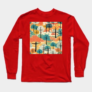 Origami Paper with Trees, Summer Vibe Long Sleeve T-Shirt